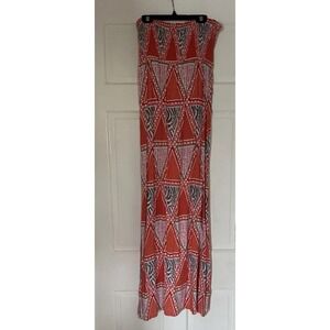 Womens Maxi Dress Size Medium Multicolor Geometric Boho Cruise Resort Vacation